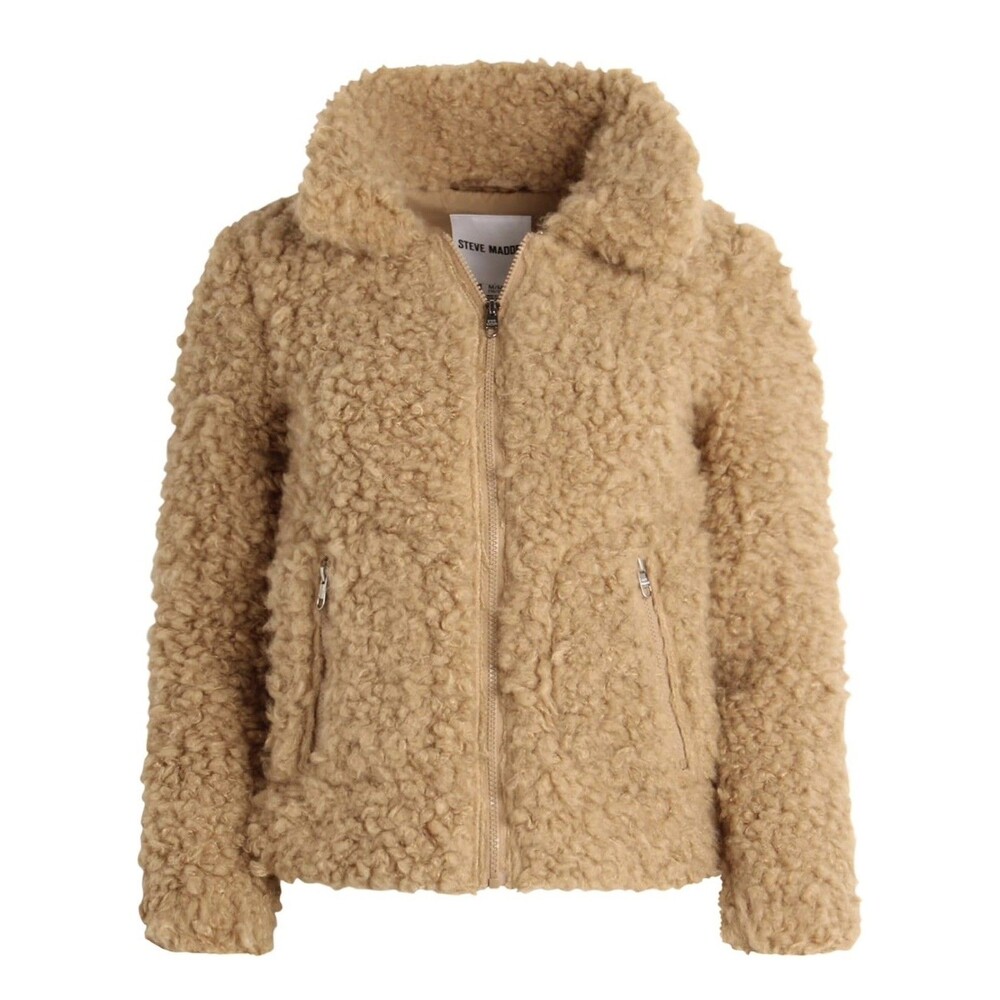 Steve Madden Girls Teddy Jacket Size 5/6 - Tan EUC